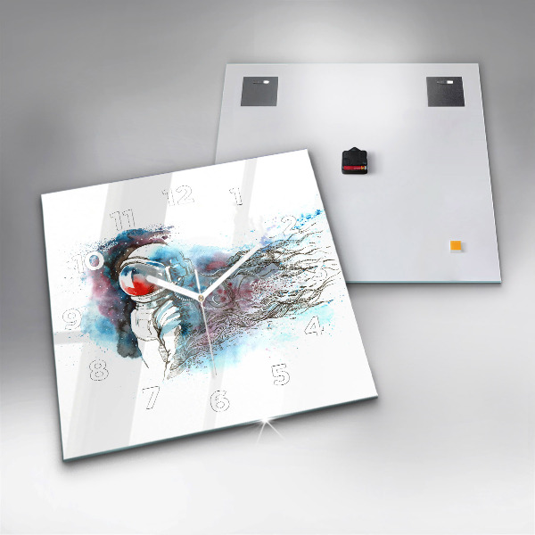 Reloj cuadrado Astronauta abstracto