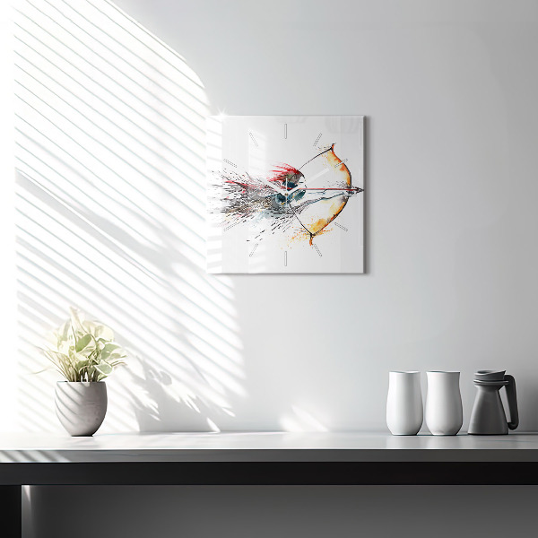 Reloj de pared cuadrado Un guerrero durante una cacería