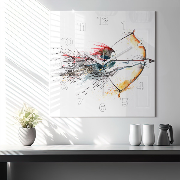 Reloj de pared cuadrado Un guerrero durante una cacería