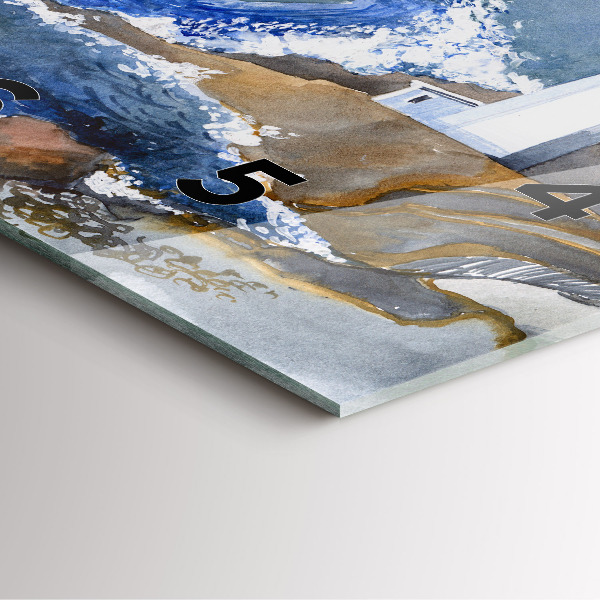 Reloj de pared cuadrado Mar y faro