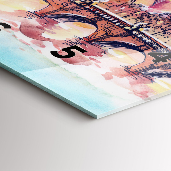 Reloj de pared cuadrado Paisaje pintado de París