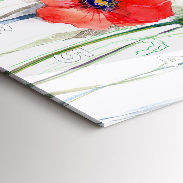 Reloj cuadrado Amapolas rojas pintadas