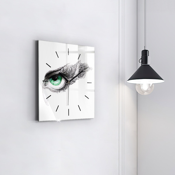 Reloj de pared cuadrado Ojo de hombre abstracto