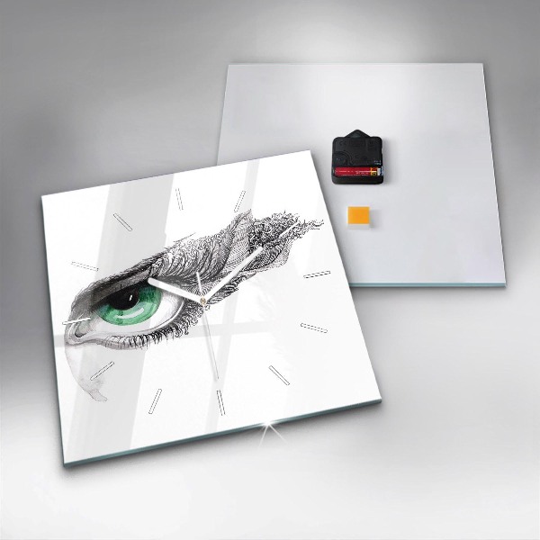 Reloj de pared cuadrado Ojo de hombre abstracto