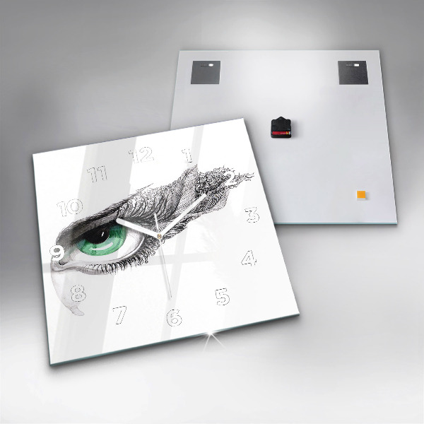 Reloj de pared cuadrado Ojo de hombre abstracto