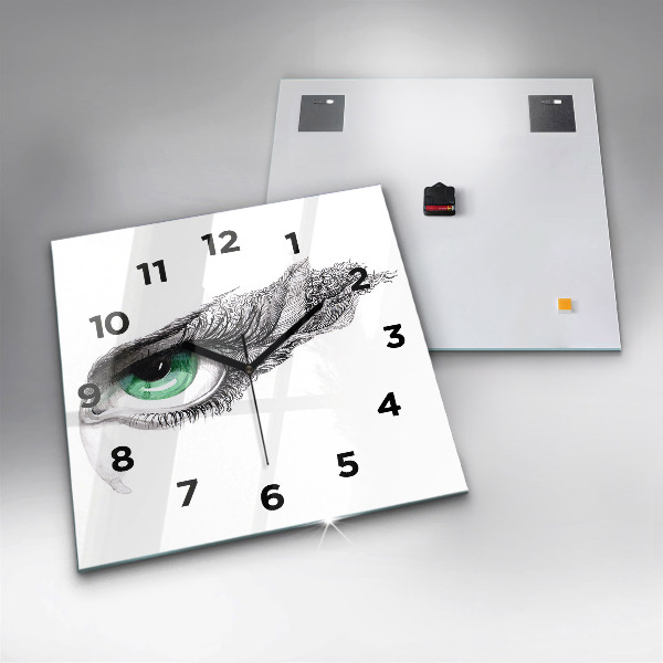 Reloj de pared cuadrado Ojo de hombre abstracto