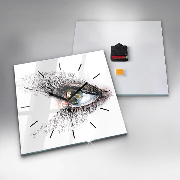 Reloj cuadrado Dibujo de un ojo humano