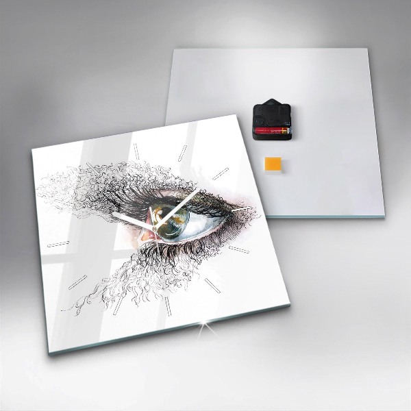 Reloj cuadrado Dibujo de un ojo humano