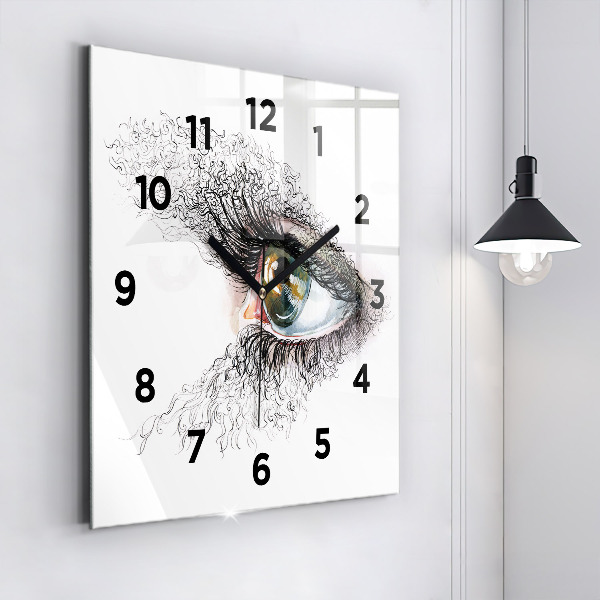 Reloj cuadrado Dibujo de un ojo humano