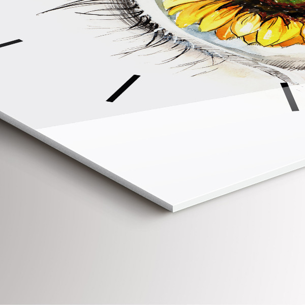 Reloj de pared cuadrado Girasol en el ojo