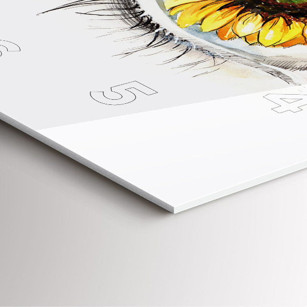 Reloj de pared cuadrado Girasol en el ojo