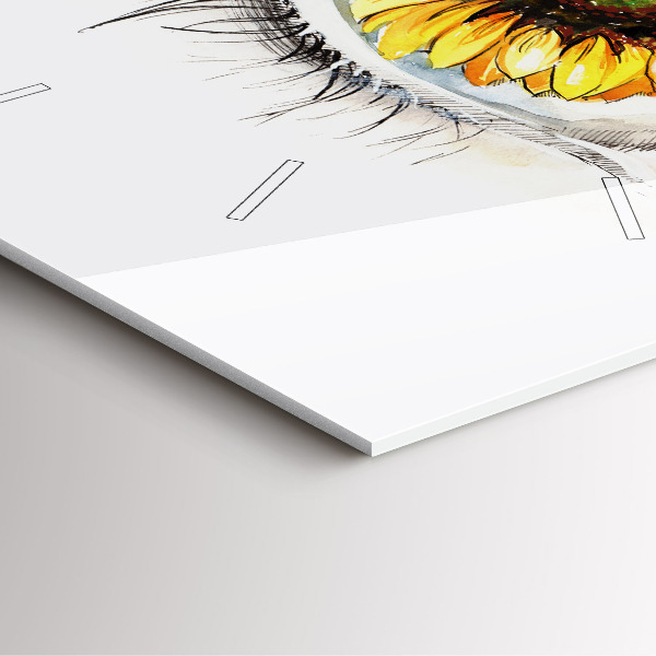 Reloj de pared cuadrado Girasol en el ojo