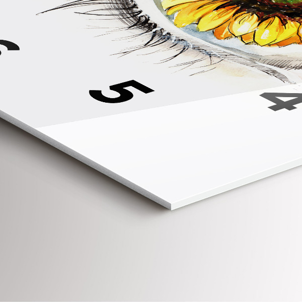 Reloj de pared cuadrado Girasol en el ojo