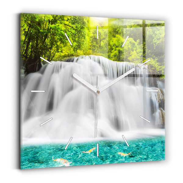 Reloj de pared cuadrado Cascada en Tailandia