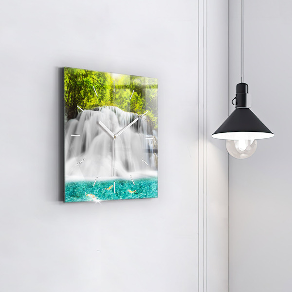 Reloj de pared cuadrado Cascada en Tailandia