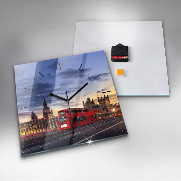 Reloj de pared cuadrado Autobús rojo de Londres