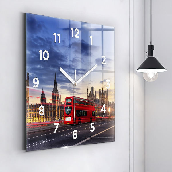 Reloj de pared cuadrado Autobús rojo de Londres