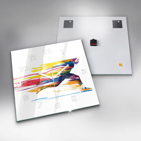 Reloj cuadrado Ilustración de un corredor