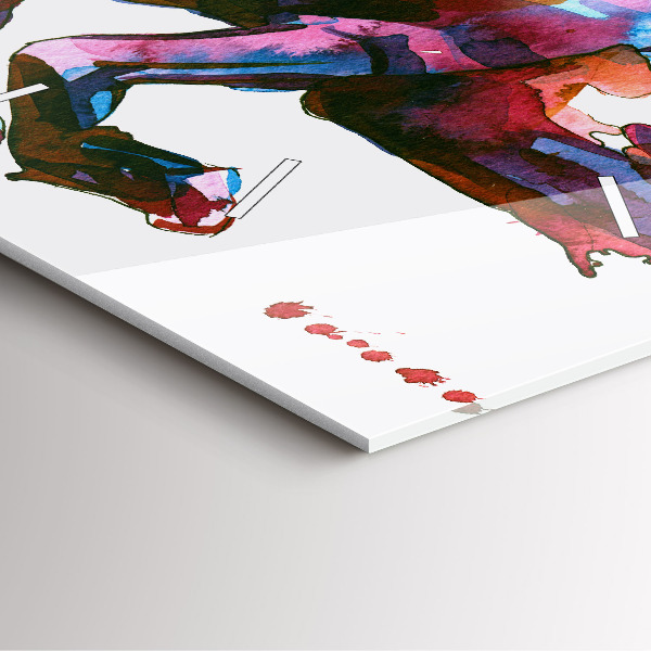 Reloj de pared cuadrado Caballo a la carrera