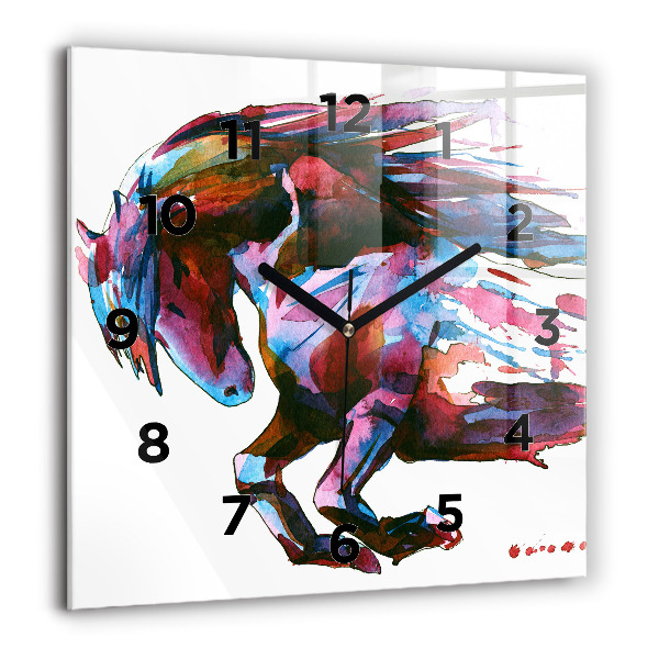 Reloj de pared cuadrado Caballo a la carrera