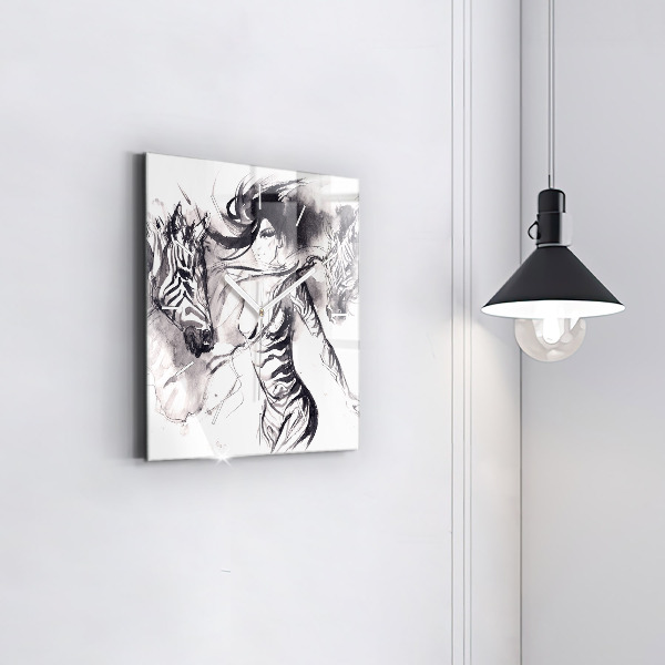 Reloj cuadrado Mujer y cebras