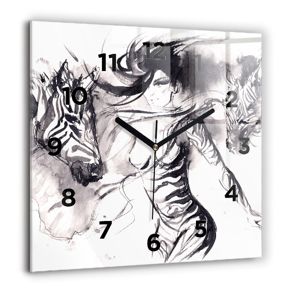 Reloj cuadrado Mujer y cebras