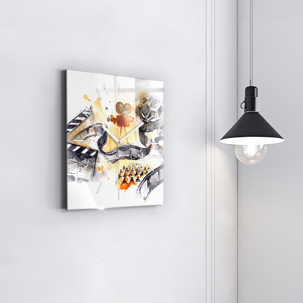 Reloj de pared cuadrado Cámara cinematográfica