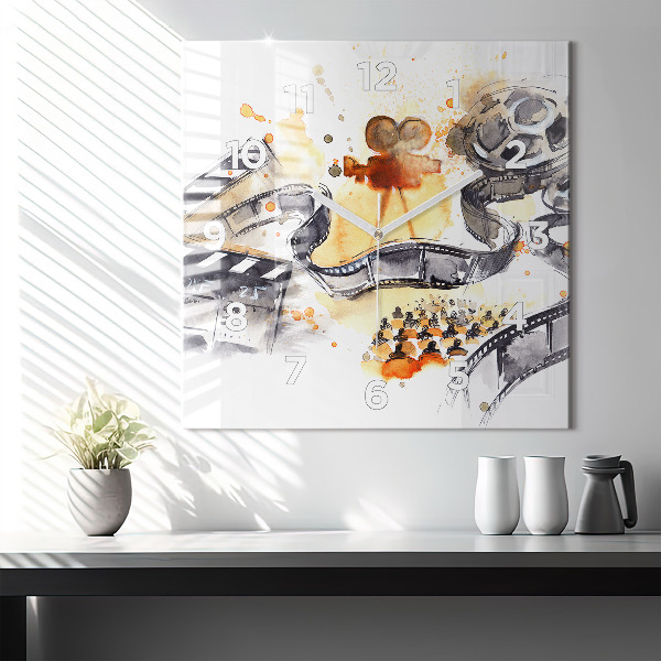 Reloj de pared cuadrado Cámara cinematográfica