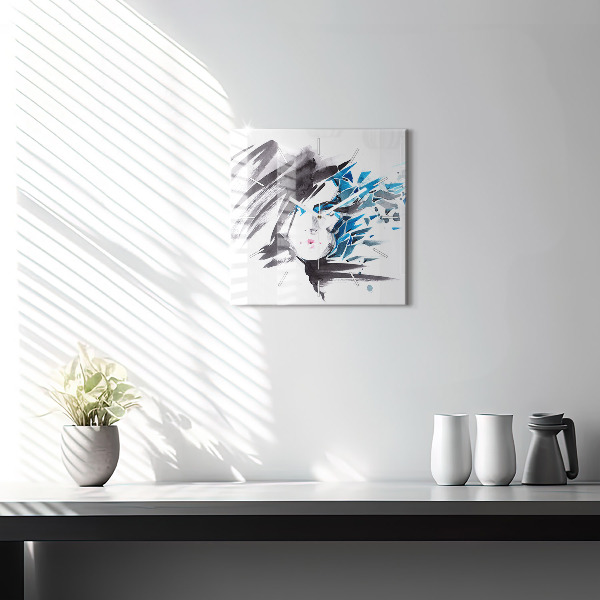 Reloj de pared cuadrado Rostro abstracto de mujer