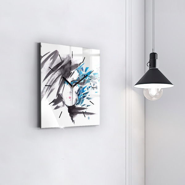 Reloj de pared cuadrado Rostro abstracto de mujer