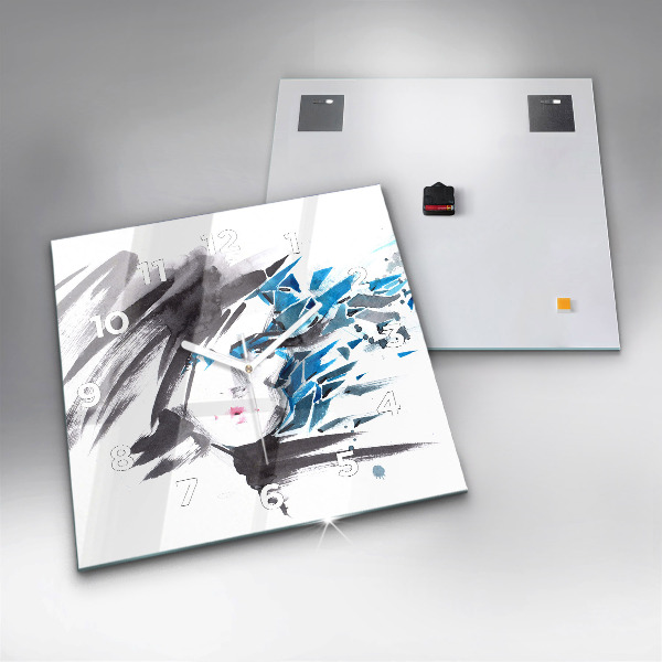 Reloj de pared cuadrado Rostro abstracto de mujer