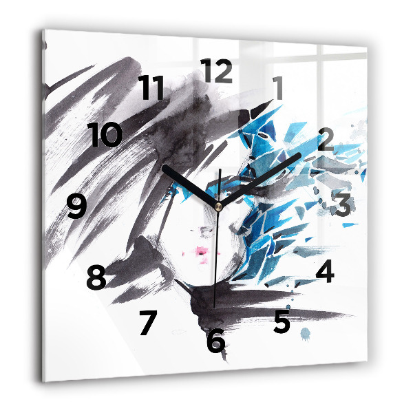 Reloj de pared cuadrado Rostro abstracto de mujer