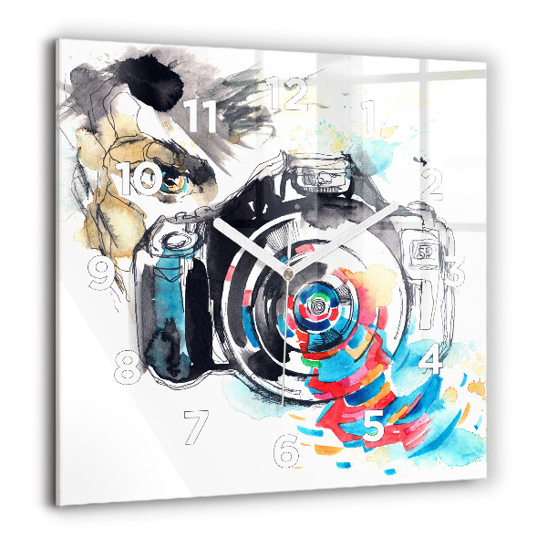 Reloj de pared cuadrado Mujer cámara fotógrafa