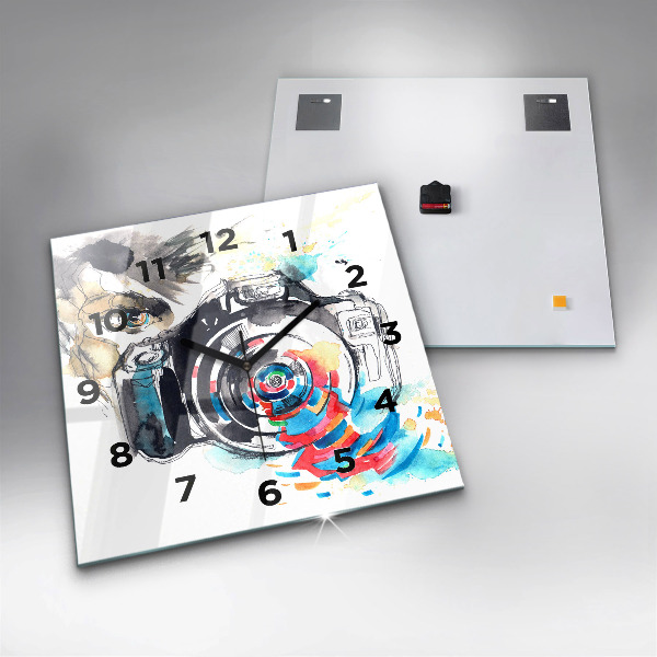 Reloj de pared cuadrado Mujer cámara fotógrafa