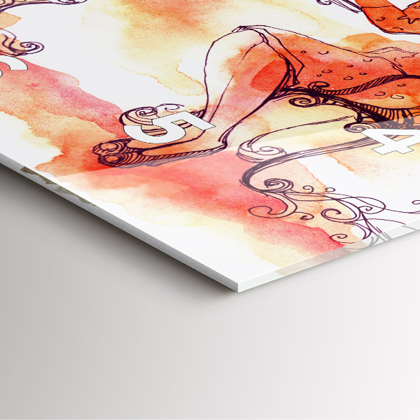 Reloj de pared cuadrado Mujer bebiendo té