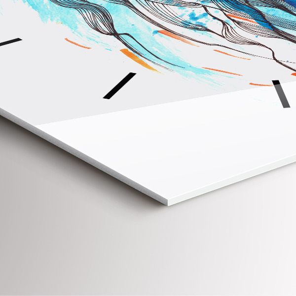 Reloj de pared cuadrado Ilustración de auriculares