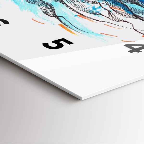 Reloj de pared cuadrado Ilustración de auriculares