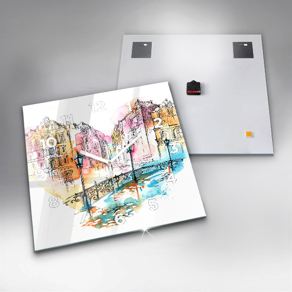 Reloj cuadrado Arquitectura pintada