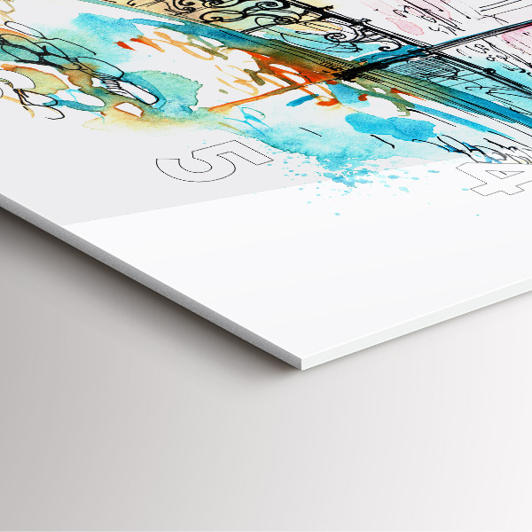 Reloj cuadrado Arquitectura pintada