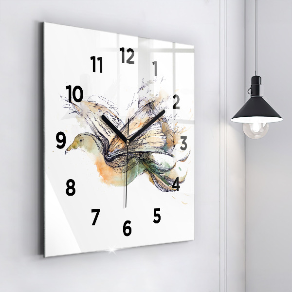 Reloj de pared cuadrado Libro de pájaros