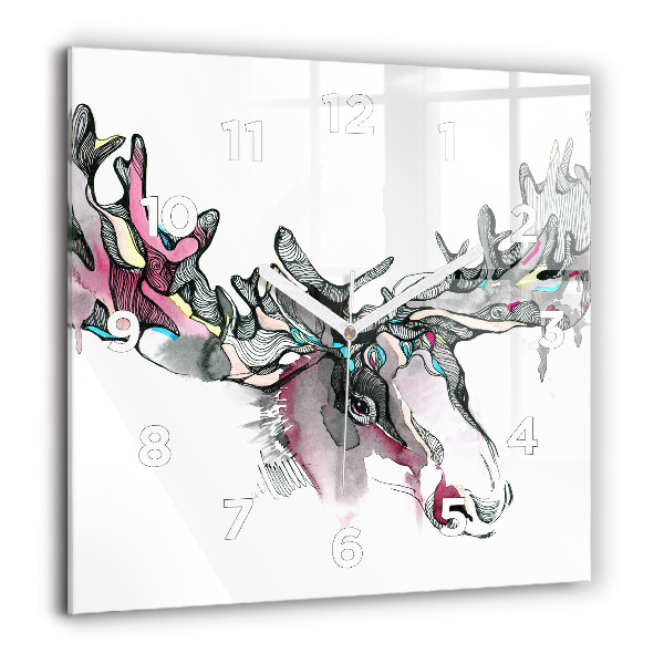 Reloj de pared cuadrado Alce abstracto