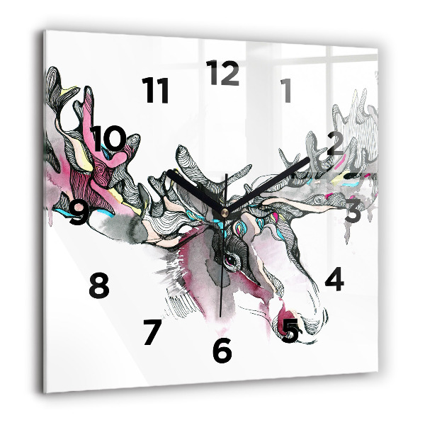 Reloj de pared cuadrado Alce abstracto