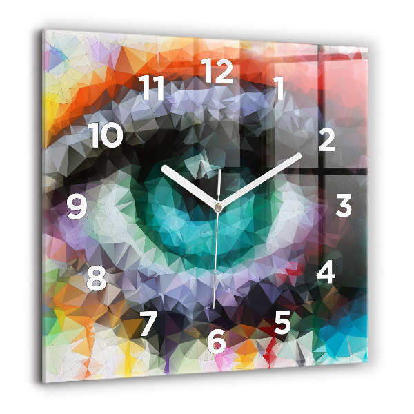 Reloj de pared cuadrado Ojo humano coloreado