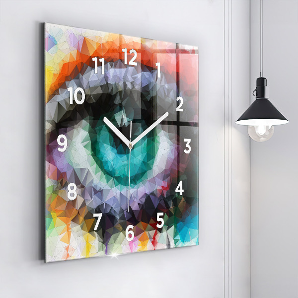Reloj de pared cuadrado Ojo humano coloreado