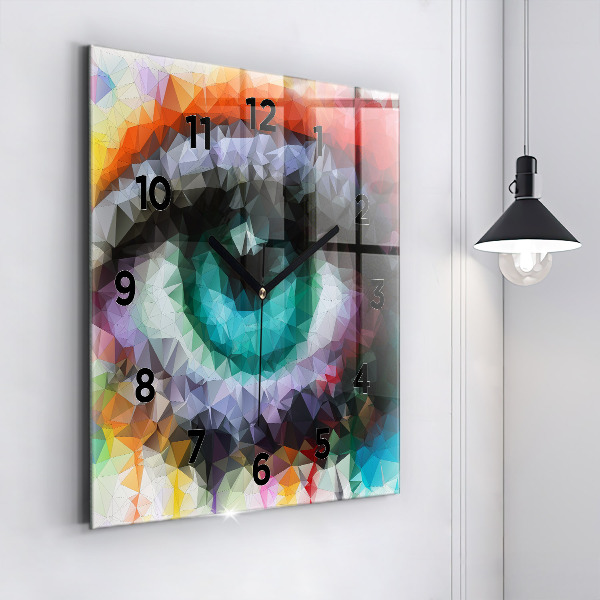 Reloj de pared cuadrado Ojo humano coloreado