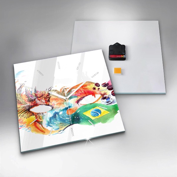 Reloj cuadrado Cultura - Bandera de Brasil