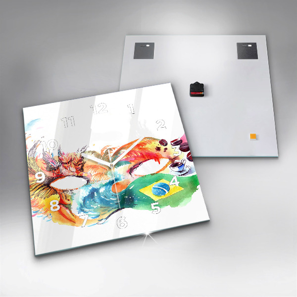 Reloj cuadrado Cultura - Bandera de Brasil