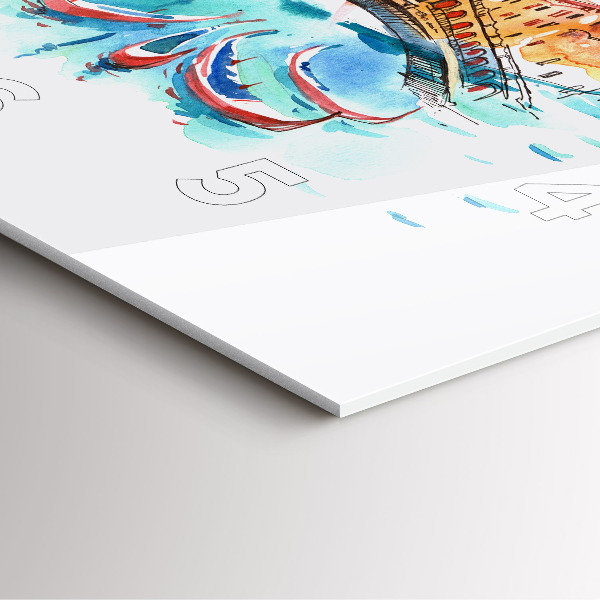 Reloj de pared cuadrado Italia - La góndola veneciana