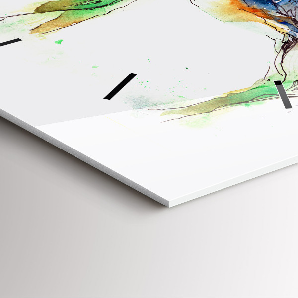 Reloj de pared cuadrado Alce y paisaje de montaña