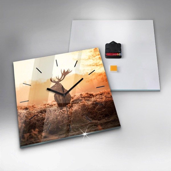 Reloj cuadrado Ciervo al amanecer